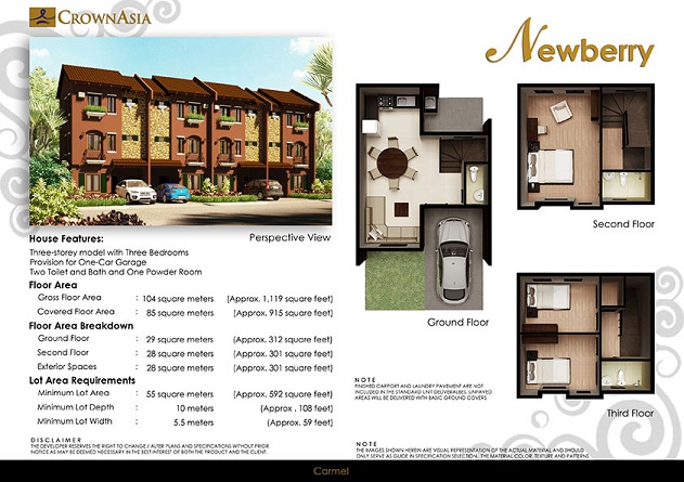 CrownAsia Carmel House and Lot - Carmel Aguinaldo Hiway, Bacoor, Cavite  Crown Asia Properties, Inc. (Vista Land and Lifescapes, Inc) Ready For  Occupancy