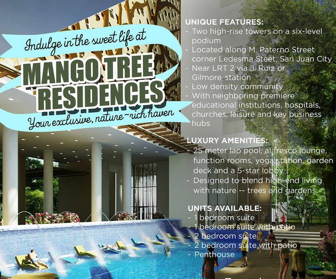Mango Tree Residences Condominium M Paterno San Juan Metro Manila Philippines Empire East Land Holdings Inc Megaworld Corporation Pre Selling